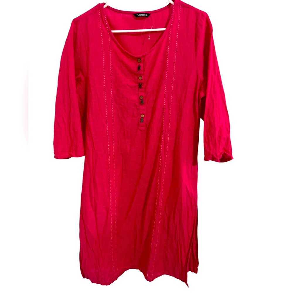 Zudio Xlg Women's Fuchsia Tunic Top or swim coverup